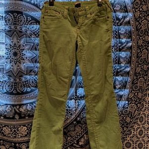 Vintage Green Corduroy True Religion Jeans